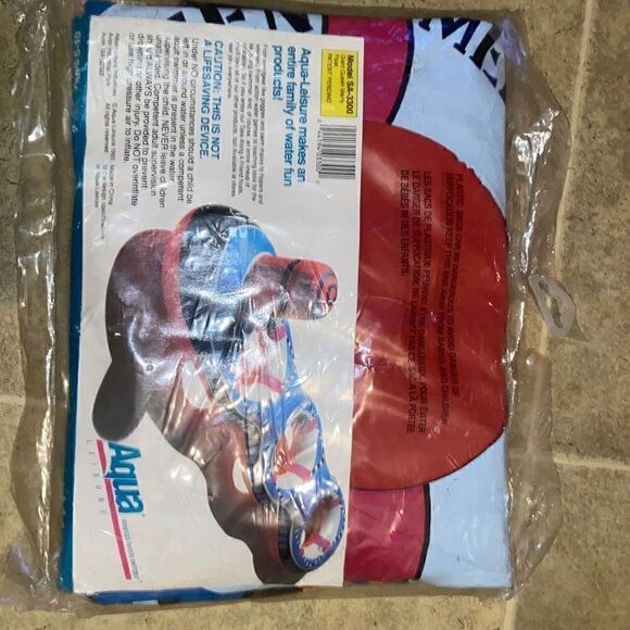 Vintage AQUA New Pool Float 3 Kid Float Triple the Fun Giant Queen Merry Float a - Picture 7 of 11